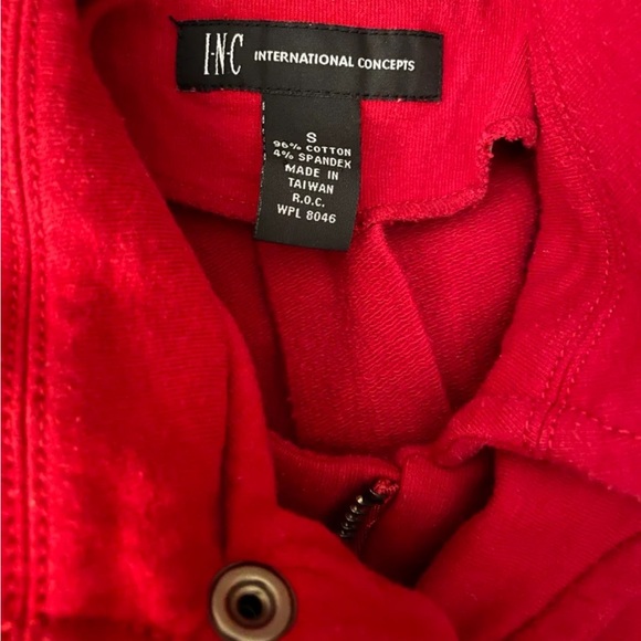 I.N.C. ruffled zip up in red - Picture 6 of 6